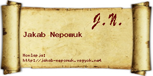 Jakab Nepomuk névjegykártya